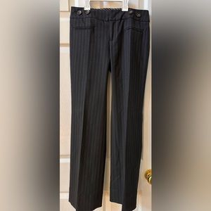 Anthropologie Cartonnier Black Trouser with Grey Stripes Flare Leg Size 2